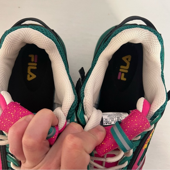 Fila Disruptor II 2 Premium Casual Athletic Shoe Glow Pink/Gold/Green Women Sz 7 - Picture 5 of 9